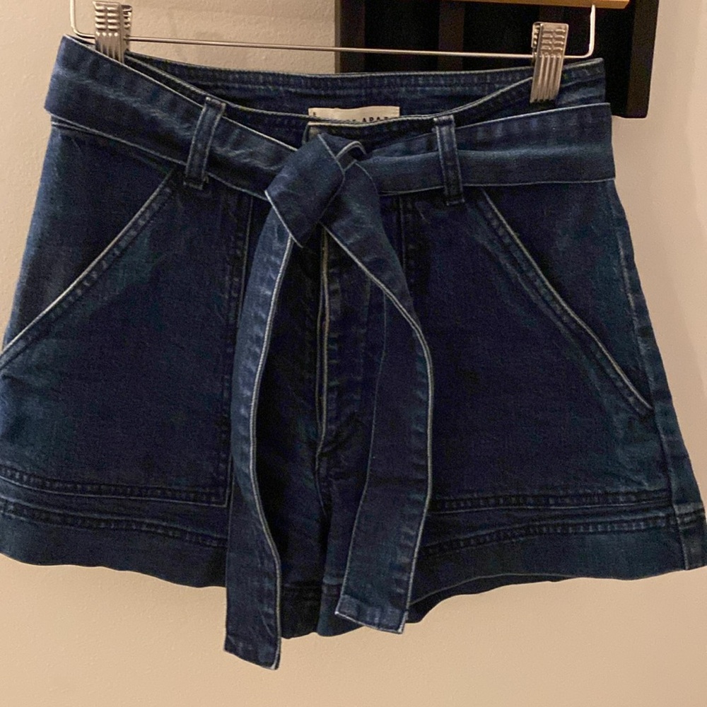 Apiece Apart Tie Waist Denim Shorts